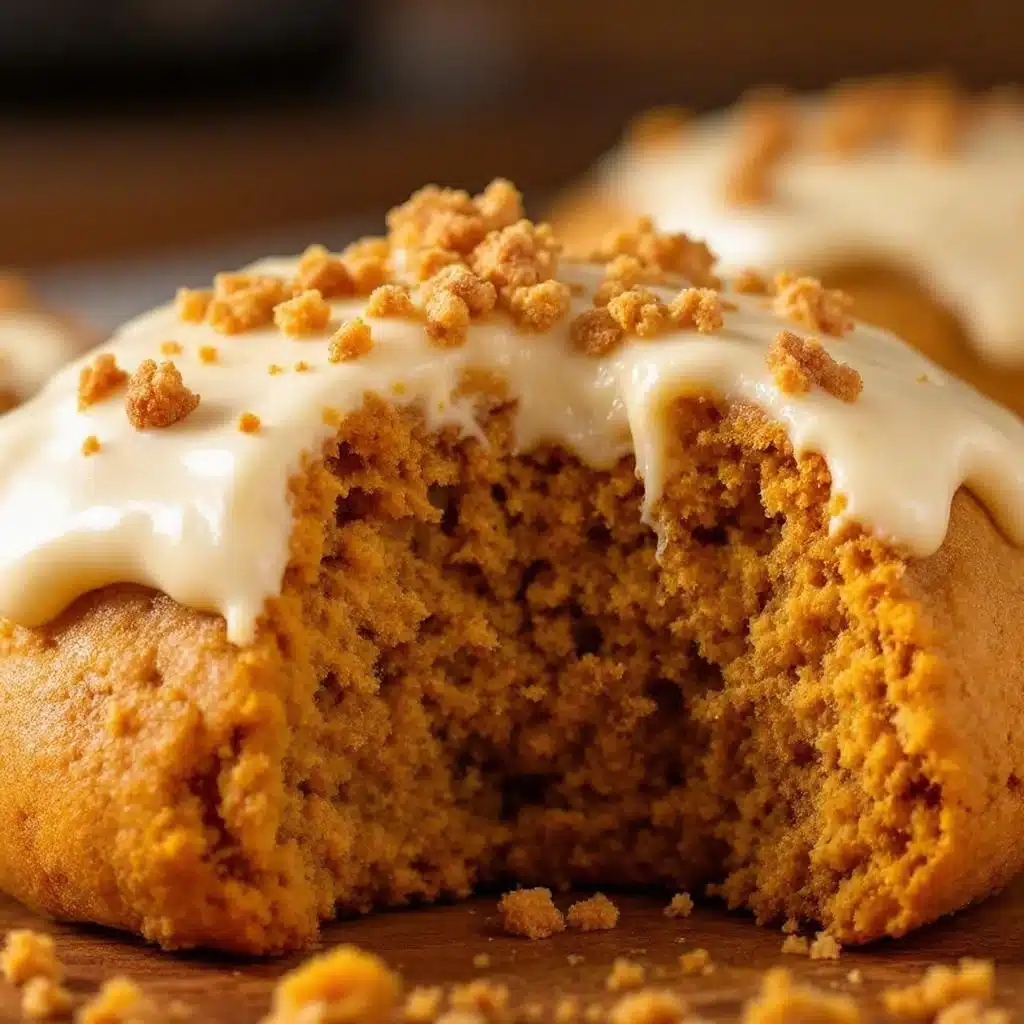 pumpkin cookies with cream cheese icing - featured image