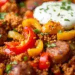 sheet pan sausage and peppers fajita dinner - featured image
