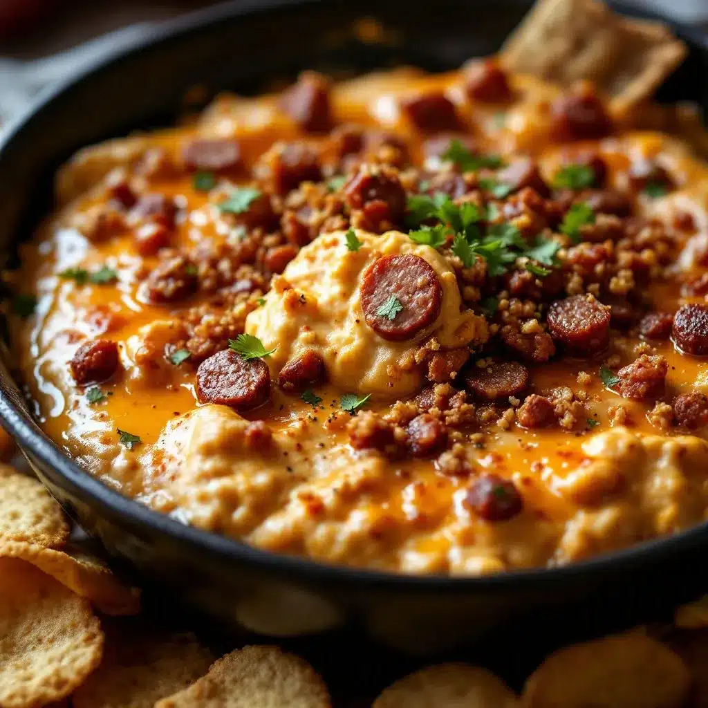 smoked sausage queso dip preparation steps
