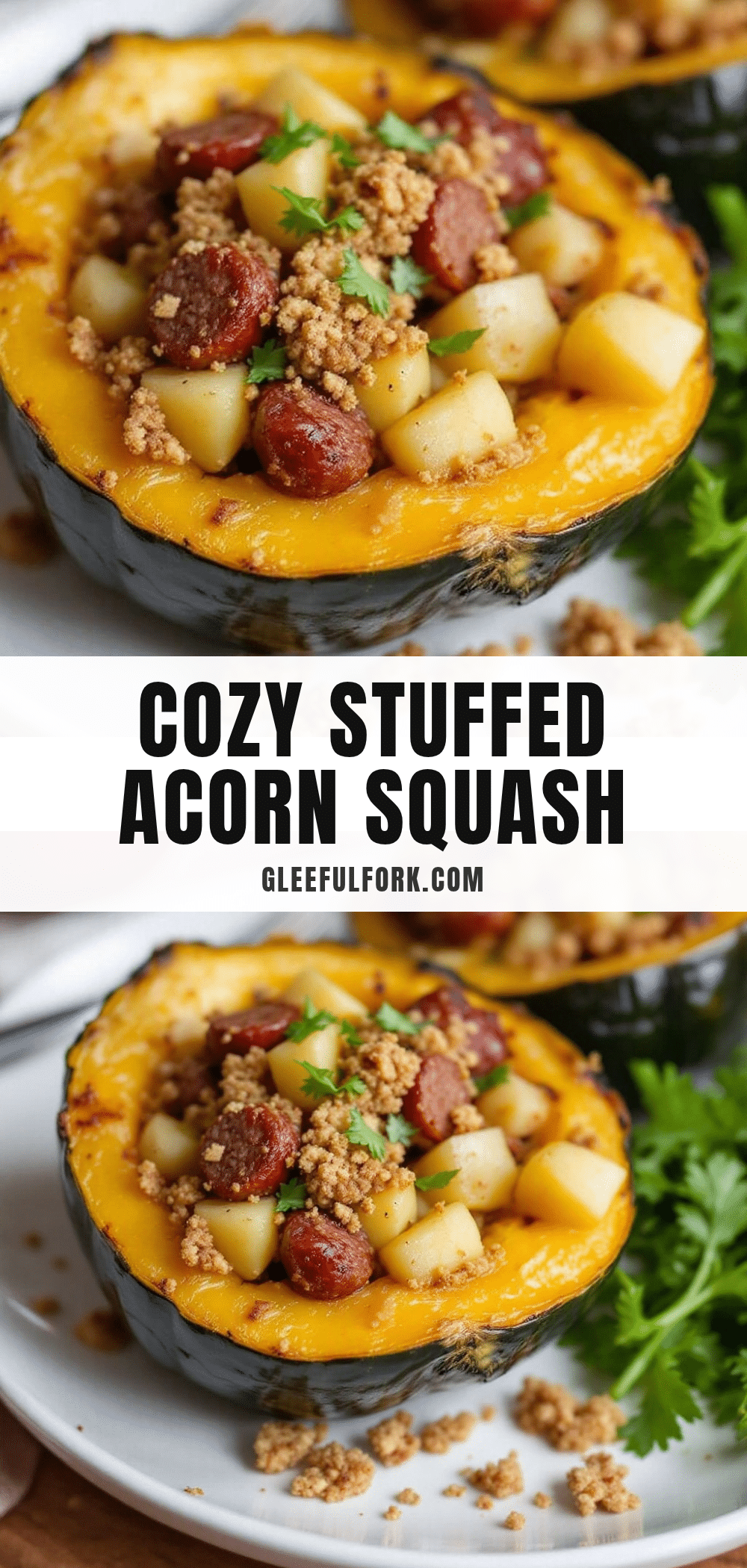 stuffed acorn squash with sausage and apples recipe